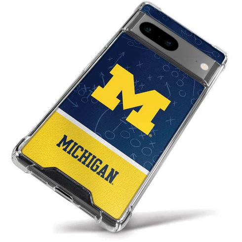 University of Michigan Jersey Split Google Pixel 8 Clear Case
